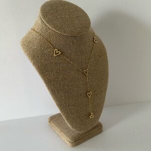 Open Heart Station Gold-Plated Lariat Necklace by La Enovesé